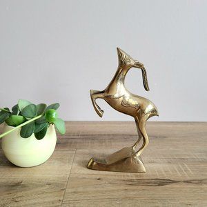 Vintage brass gazelle antelope figurine.